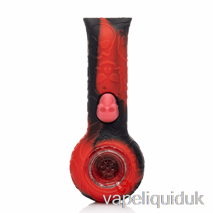 Stratus Silicone Skull Hand Pipe Crimson (Black / Red) Vape Liquid